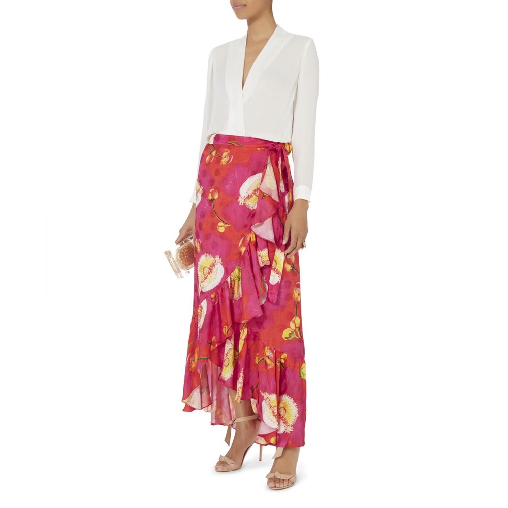 Isolda Carmen Wrap Midi Skirt Intermix XS S 2